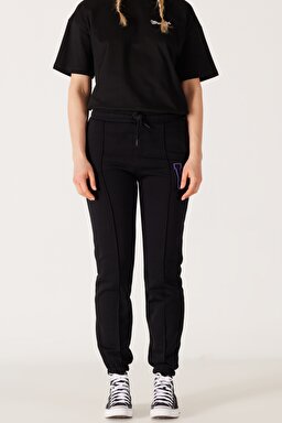 Regular Fit Normal Kesim İçi Polarlı Cepli Siyah Jogger Eşofman Altı - Black-W232332001