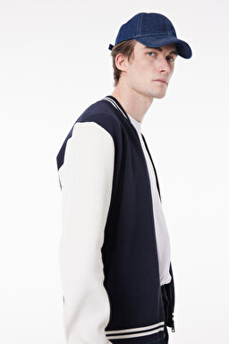 Regular Fit Normal Kesim Dik Yaka Lacivert Bomber Ceket - Navy-W232387410 (görsel 4)