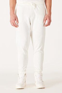 Regular Fit Normal Kesim Normal Bel Kırık Beyaz Eşofman Altı - Off White-W232400102
