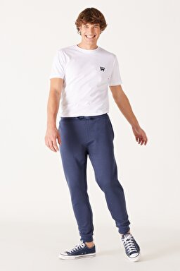 Regular Fit Normal Kesim İçi Polarlı Lacivert Jogger Eşofman Altı - Indigo-W232400315 (görsel 3)