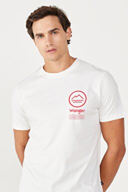All Terrain Gear Regular Fit Normal Kesim %100 Pamuk Bisiklet Yaka Sırt Baskılı Beyaz Tişört - White-W232541100 (görsel 3)