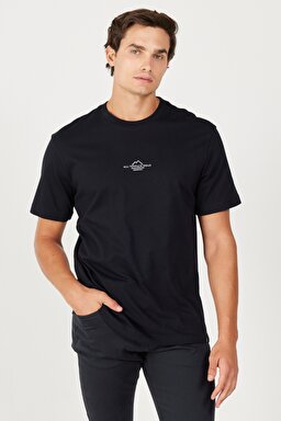 All Terrain Gear Oversize Fit Geniş Kesim %100 Pamuk Bisiklet Yaka Sırt Baskılı Siyah Tişört - Black-W232542001 (görsel 2)