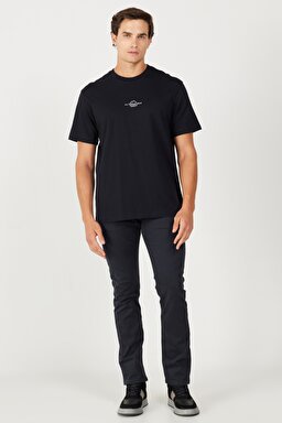All Terrain Gear Oversize Fit Geniş Kesim %100 Pamuk Bisiklet Yaka Sırt Baskılı Siyah Tişört - Black-W232542001 (görsel 6)