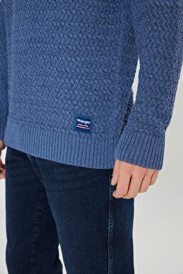 Regular Fit Normal Kesim Bisiklet Yaka Lacivert Triko - Navy-W232580410 (görsel 6)
