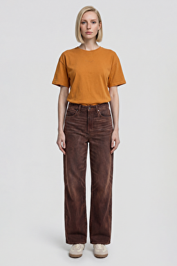 Pamuklu Loose Fit Rahat Kesim Cepli Esnek Pantolon - Cinnamon Chill-W23V210349991 (görsel 3)