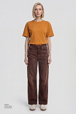 Pamuklu Loose Fit Rahat Kesim Cepli Esnek Pantolon - Cinnamon Chill-W23V210349991