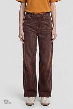 Pamuklu Loose Fit Rahat Kesim Cepli Esnek Pantolon - Cinnamon Chill-W23V210349991 (görsel 4)
