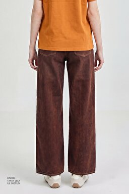Pamuklu Loose Fit Rahat Kesim Cepli Esnek Pantolon - Cinnamon Chill-W23V210349991 (görsel 5)