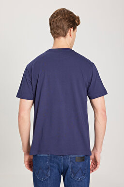 Regular Fit Normal Kesim Bisiklet Yaka %100 Pamuk Lacivert Tişört - Navy-W241199410 (görsel 5)
