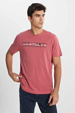 Regular Fit Normal Kesim Bisiklet Yaka %100 Pamuk Gül Kurusu Tişört - Rose-W241199620