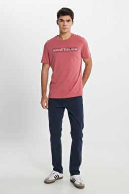 Regular Fit Normal Kesim Bisiklet Yaka %100 Pamuk Gül Kurusu Tişört - Rose-W241199620 (görsel 3)