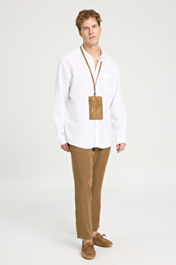 Loose Fit Rahat Kesim %100 Pamuk Beyaz Gömlek - White-W241248100 (görsel 3)