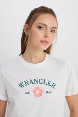 Regular Fit Normal Kesim Bisiklet Yaka %100 Pamuk Beyaz Tişört - White-W241332100 (görsel 2)