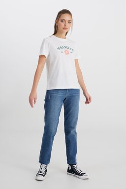 Regular Fit Normal Kesim Bisiklet Yaka %100 Pamuk Beyaz Tişört - White-W241332100 (görsel 3)