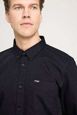 Regular Fit Normal Kesim %100 Pamuk Siyah Gömlek - Black-W241464001 (görsel 4)
