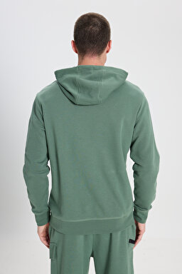 Regular Fit Normal Kesim Kapüşonlu Yeşil Sweatshirt - Green-W241467300 (görsel 5)