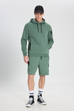 Regular Fit Normal Kesim Normal Bel Yeşil Sweat Şort - Green-W241469300