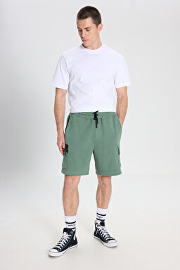 Regular Fit Normal Kesim Normal Bel Yeşil Sweat Şort - Green-W241469300 (görsel 3)