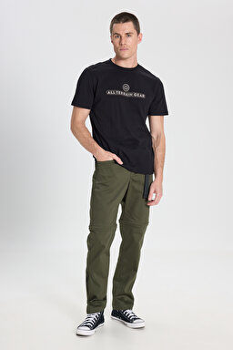 All Terrain Gear Regular Fit Normal Kesim Bisiklet Yaka %100 Pamuk Siyah Tişört - Black-W241538001 (görsel 3)