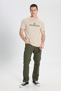 All Terrain Gear Regular Fit Normal Kesim Bisiklet Yaka %100 Pamuk Bej Tişört - Taupe-W241538640 (görsel 3)