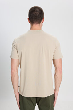 All Terrain Gear Regular Fit Normal Kesim Bisiklet Yaka %100 Pamuk Bej Tişört - Taupe-W241538640 (görsel 5)