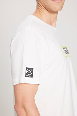 Regular Fit Normal Kesim Bisiklet Yaka %100 Pamuk Kırık Beyaz Tişört - Off White-W241539102 (görsel 5)