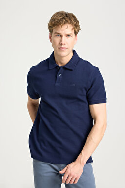Regular Fit Normal Kesim Polo Yaka Lacivert Tişört - Navy-W241557410