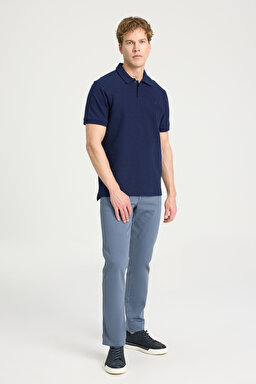 Regular Fit Normal Kesim Polo Yaka Lacivert Tişört - Navy-W241557410 (görsel 3)