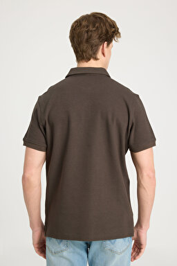 Regular Fit Normal Kesim Polo Yaka Haki Tişört - Khaki-W241557801 (görsel 5)