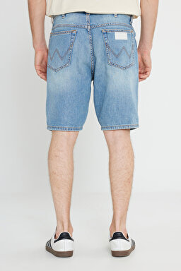 Regular Fit Normal Kesim Normal Bel %100 Pamuk Açık Mavi Jean Kot Şort - Light Blue-W241579404 (görsel 4)