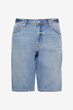 Regular Fit Normal Kesim Normal Bel %100 Pamuk Açık Mavi Jean Kot Şort - Light Blue-W241579404 (görsel 6)