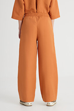 Loose Fit Rahat Kesim Normal Bel Geniş Paça Kahverengi Pantolon - Brown-W241596220 (görsel 5)