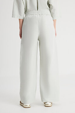 Loose Fit Geniş Kesim Normal Bel Geniş Paça Mint Yeşili Pantolon - Mint Green-W241596303 (görsel 6)