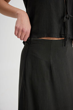Regular Fit Normal Kesim Normal Bel Siyah Etek - Black-W241609001 (görsel 4)