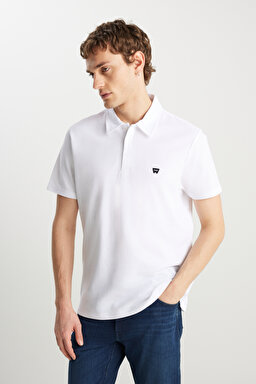 Regular Fit Normal Kesim Beyaz Polo Yaka Tişört - White-W241648100 (görsel 2)