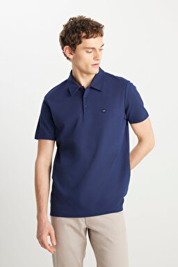 Regular Fit Normal Kesim Lacivert Polo Yaka Tişört - Navy-W241648410