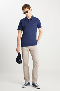 Regular Fit Normal Kesim Lacivert Polo Yaka Tişört - Navy-W241648410 (görsel 3)