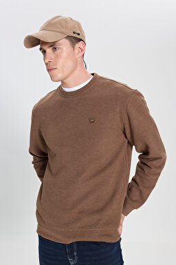 Regular Fit Normal Kesim Bisiklet Yaka Kahverengi Sweatshirt - Brown-W242262220 (görsel 2)