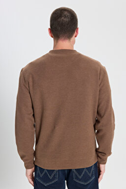 Regular Fit Normal Kesim Bisiklet Yaka Kahverengi Sweatshirt - Brown-W242262220 (görsel 6)