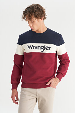 Regular Fit Normal Kesim Bisiklet Yaka İçi Polarlı Bordo Sweatshirt - Wine-W242284810 (görsel 4)