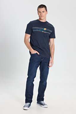 Regular Fit Normal Kesim Bisiklet Yaka %100 Pamuk Antrasit Tişört - Anthracite-W242293003 (görsel 3)