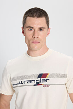 Regular Fit Normal Kesim Bisiklet Yaka %100 Pamuk Beyaz Tişört - White-W242293100 (görsel 5)