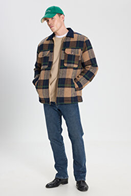 Relaxed Fit Geniş Kesim Fermuarlı Çok Renkli Ceket - Multi-W242358900 (görsel 4)
