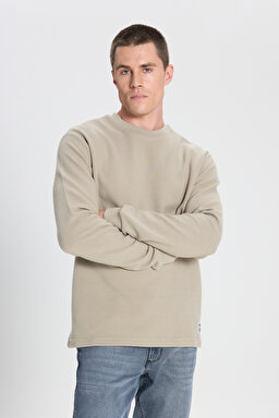 Regular Fit Normal Kesim Bisiklet Yaka %100 Pamuk Açık Yeşil Sweatshirt - Dahlia-W242501299