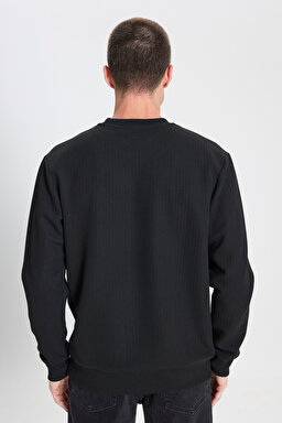 Regular Fit Normal Kesim Bisiklet Yaka Siyah Sweatshirt - Black-W242593001 (görsel 5)