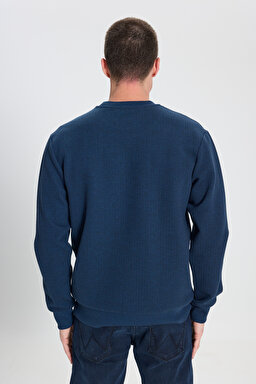 Regular Fit Normal Kesim Bisiklet Yaka Lacivert Sweatshirt - Navy-W242593410 (görsel 6)