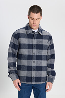Loose Fit Rahat Kesim Çok Renkli Sherpa Ceket - Multi-W242600900 (görsel 2)