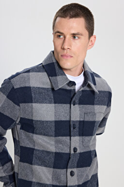 Loose Fit Rahat Kesim Çok Renkli Sherpa Ceket - Multi-W242600900 (görsel 4)