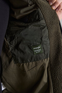 Regular Fit Normal Kesim Sherpa Detaylı Haki Kapitone Mont - Khaki-W242644801 (görsel 7)