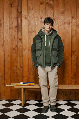 All Terrain Gear Relaxed Fit Geniş Kesim Haki Polar Ceket - Khaki-W242645801 (görsel 2)